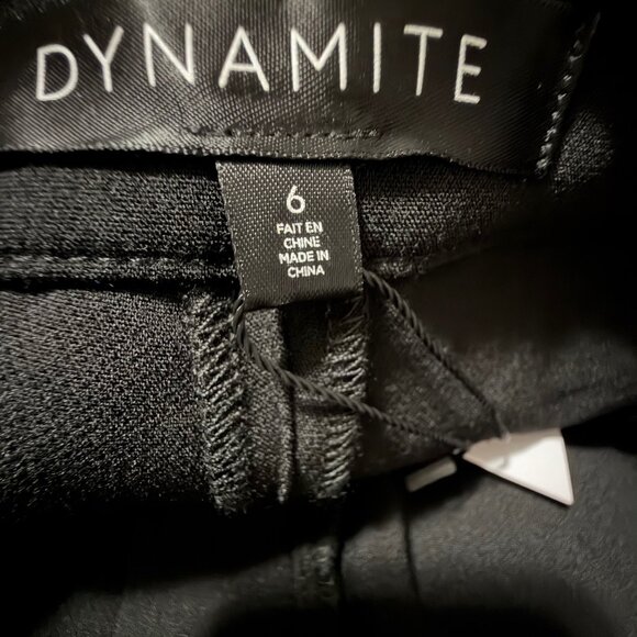 Dynamite Slim Double Weave Pants Women’s Size 6 Jet Black Stretch Dress Work NWT - Picture 5 of 9
